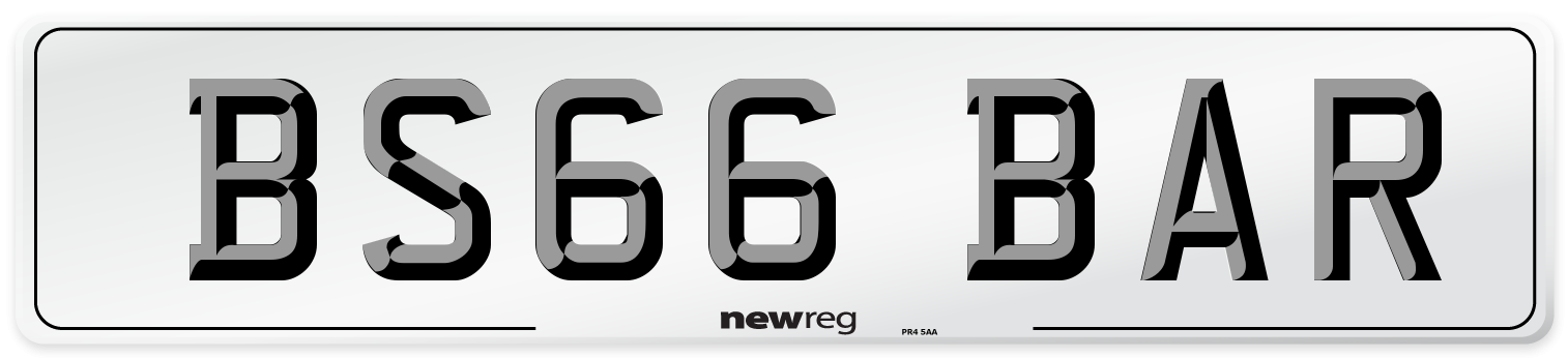 BS66 BAR Number Plate from New Reg